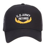 US Army Retired Emblem Embroidered Mesh Cap