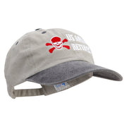 Skull Army Retired Embroidered Pigment Dyed Wash Cap - Beige-Black OSFM