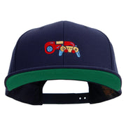 Colorful Video Game Controller Embroidered Wool Blend Prostyle Snapback - Navy OSFM