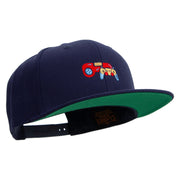 Colorful Video Game Controller Embroidered Wool Blend Prostyle Snapback - Navy OSFM