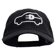 Car Charging Embroidered Low Profile Dyed Cotton Twill Cap - Black OSFM