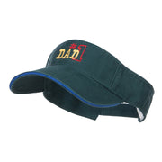 Number 1 Dad Outline Embroidered Sandwich Visor