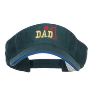 Number 1 Dad Outline Embroidered Sandwich Visor