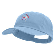 Valentines Day Dandelion Embroidered Low Profile Dyed Cotton Twill Cap - Sky-Blue OSFM