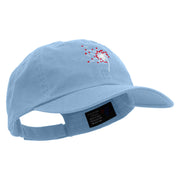 Valentines Day Dandelion Embroidered Low Profile Dyed Cotton Twill Cap - Sky-Blue OSFM