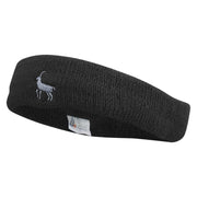 Mountain Goat Logo Embroidered Head Band (Terry) - Black OSFM