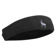 Mountain Goat Logo Embroidered Head Band (Terry) - Black OSFM