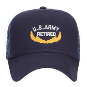 US Army Retired Emblem Embroidered Mesh Cap