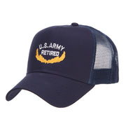 US Army Retired Emblem Embroidered Mesh Cap