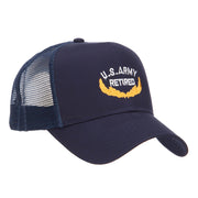 US Army Retired Emblem Embroidered Mesh Cap