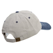 Skull Army Retired Embroidered Pigment Dyed Wash Cap - Beige-Navy OSFM