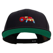 Colorful Video Game Controller Embroidered Wool Blend Prostyle Snapback - Black OSFM