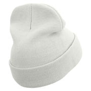 Legacy Snake Embroidered 12 Inch Long Knitted Beanie - White OSFM