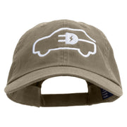 Car Charging Embroidered Low Profile Dyed Cotton Twill Cap - Olive OSFM