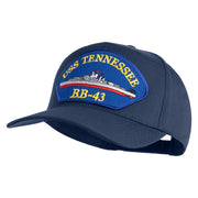 USS Tennessee BB 43 Blue Patched Solid Cotton Twill 5 Panel Prostyle Snap Cap - Navy OSFM