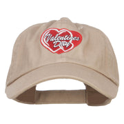 Valentine's Day Double Hearts Patched Low Cap