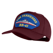USS Tennessee BB 43 Blue Patched Solid Cotton Twill 5 Panel Prostyle Snap Cap - Maroon OSFM