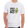 Avo-Can-Do Graphic Design Ring Spun Combed Cotton Short Sleeve Deluxe Jersey T-Shirt - White XS