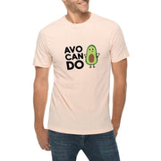 Avo-Can-Do Graphic Design Ring Spun Combed Cotton Short Sleeve Deluxe Jersey T-Shirt - Pale-Pink XS