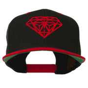 Diamond Embroidered Snapback Two Tone Cap