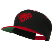 Diamond Embroidered Snapback Two Tone Cap