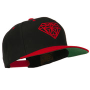 Diamond Embroidered Snapback Two Tone Cap