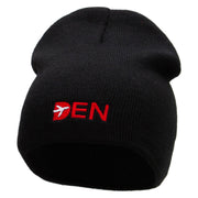 Den Embroidered 8 inch Acrylic Short Blank Beanie - Black OSFM