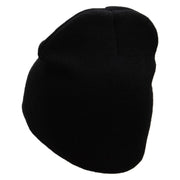 Den Embroidered 8 inch Acrylic Short Blank Beanie - Black OSFM