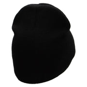 Den Embroidered 8 inch Acrylic Short Blank Beanie - Black OSFM