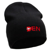 Den Embroidered 8 inch Acrylic Short Blank Beanie - Black OSFM