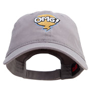 Oh My God Bubble Embroidered Garment Washed Cotton Twill Cap - Grey OSFM