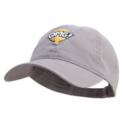 Oh My God Bubble Embroidered Garment Washed Cotton Twill Cap - Grey OSFM