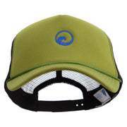 Water Wave Embroidered Summer Foam Mesh Trucker Cap - Cactus-Black OSFM