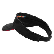 Dino Alphabets Embroidered Prostyle Cotton Twill Washed Sandwich Visor - Black-Red OSFM