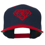 Diamond Embroidered Snapback Two Tone Cap