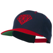 Diamond Embroidered Snapback Two Tone Cap