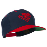 Diamond Embroidered Snapback Two Tone Cap