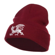 Dragon Emblem Embroidered Long Beanie