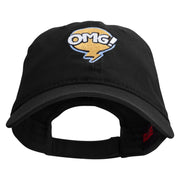 Oh My God Bubble Embroidered Garment Washed Cotton Twill Cap - Black OSFM