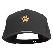 Dog's Footprint Solid Cotton Twill 5 Panel Prostyle Snap Cap - Black OSFM