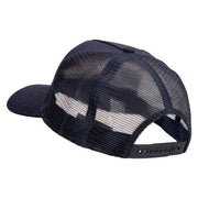 Air Force Wing Veteran Embroidered Five Panels Pro Style Trucker Mesh Cap - Navy OSFM