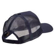 Air Force Wing Veteran Embroidered Five Panels Pro Style Trucker Mesh Cap - Navy OSFM