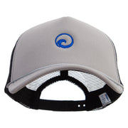 Water Wave Embroidered Summer Foam Mesh Trucker Cap - Grey-Black OSFM