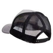 Water Wave Embroidered Summer Foam Mesh Trucker Cap - Grey-Black OSFM