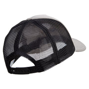 Water Wave Embroidered Summer Foam Mesh Trucker Cap - Grey-Black OSFM