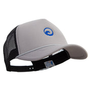 Water Wave Embroidered Summer Foam Mesh Trucker Cap - Grey-Black OSFM