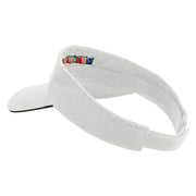 Dino Alphabets Embroidered Prostyle Cotton Twill Washed Sandwich Visor - White-Black OSFM