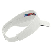 Dino Alphabets Embroidered Prostyle Cotton Twill Washed Sandwich Visor - White-Black OSFM