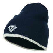 Diamond Embroidered Short Beanie