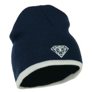 Diamond Embroidered Short Beanie